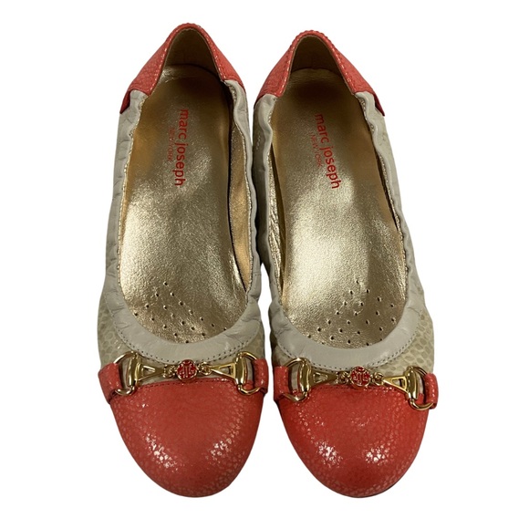 Marc Joseph Salmon and Ivory Cap Toe Flat, New in Box - Picture 2 of 11